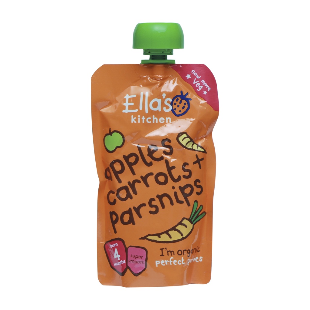 ELLA'S KITCHEN ORGANIC APPLES, CARROTS + PARSNIPS PUREE 4+ MONTHS 120G