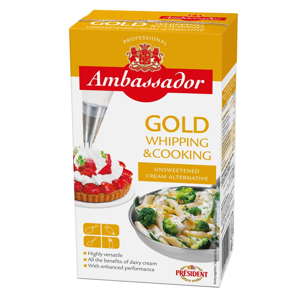 AMBASSADOR GOLD WHIPPING & COOKING UNSWEETENED CREAM ALTERNATIVE 1 LTR