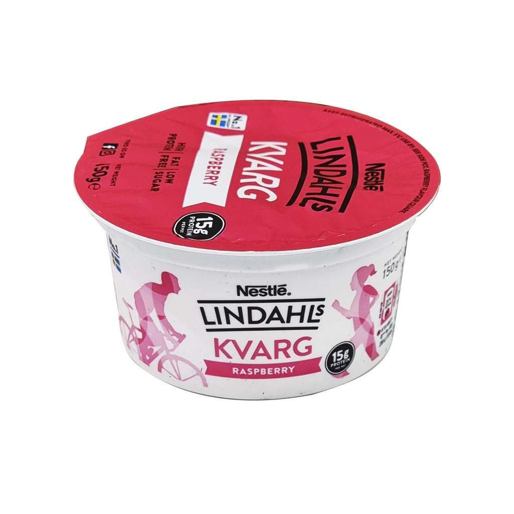 NESTLE LINDAHLS KVARG RASPBERRY LACTOSE FREE YOGURT ALTERNATIVE 150G