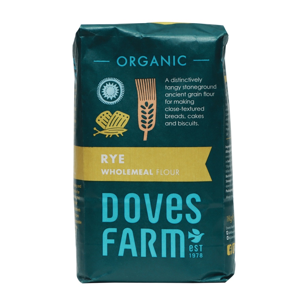 DOVES FARM ORGANIC RYE WHOLEMEAL FLOUR 1KG