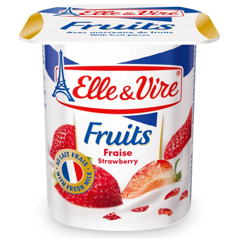 ELLE & VIRE YOGHURT STRAWBERRY 125G