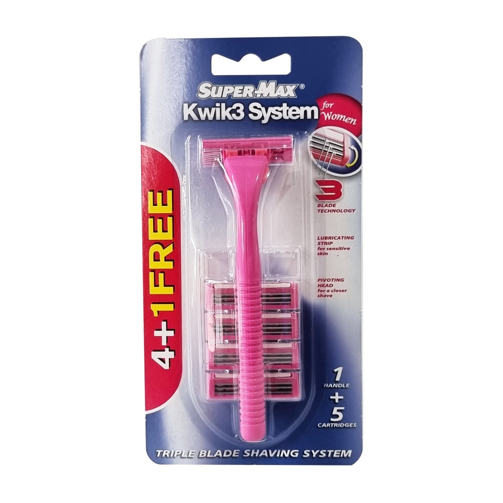 SUPERMAX KWIK3 SYSTEM RAZOR FOR WOMEN 1'S +5 CARTRIDGE