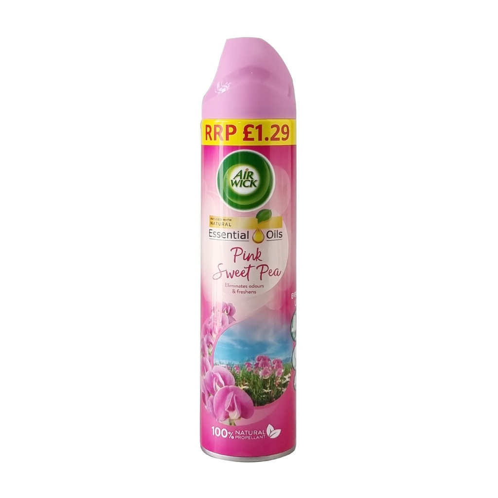 AIRWICK AEROSOL AIR FRESHENER PINK SWEET PEA 240ML