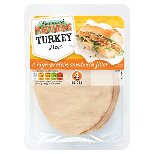 BERNARD MATTHEWS 4 TURKEY SLICES 80G