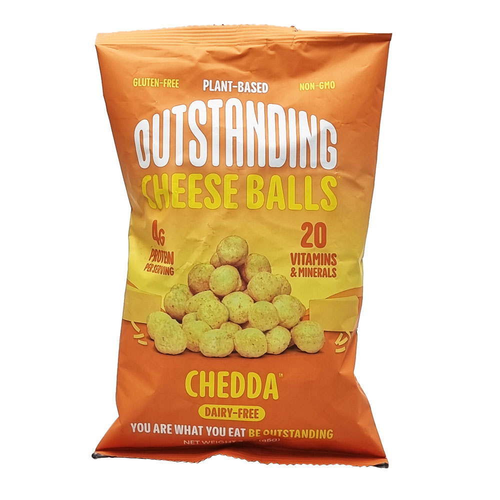 OUTSTANDING FOODS DAIRY FREE CHEESE BALLS CHEDDA 85G