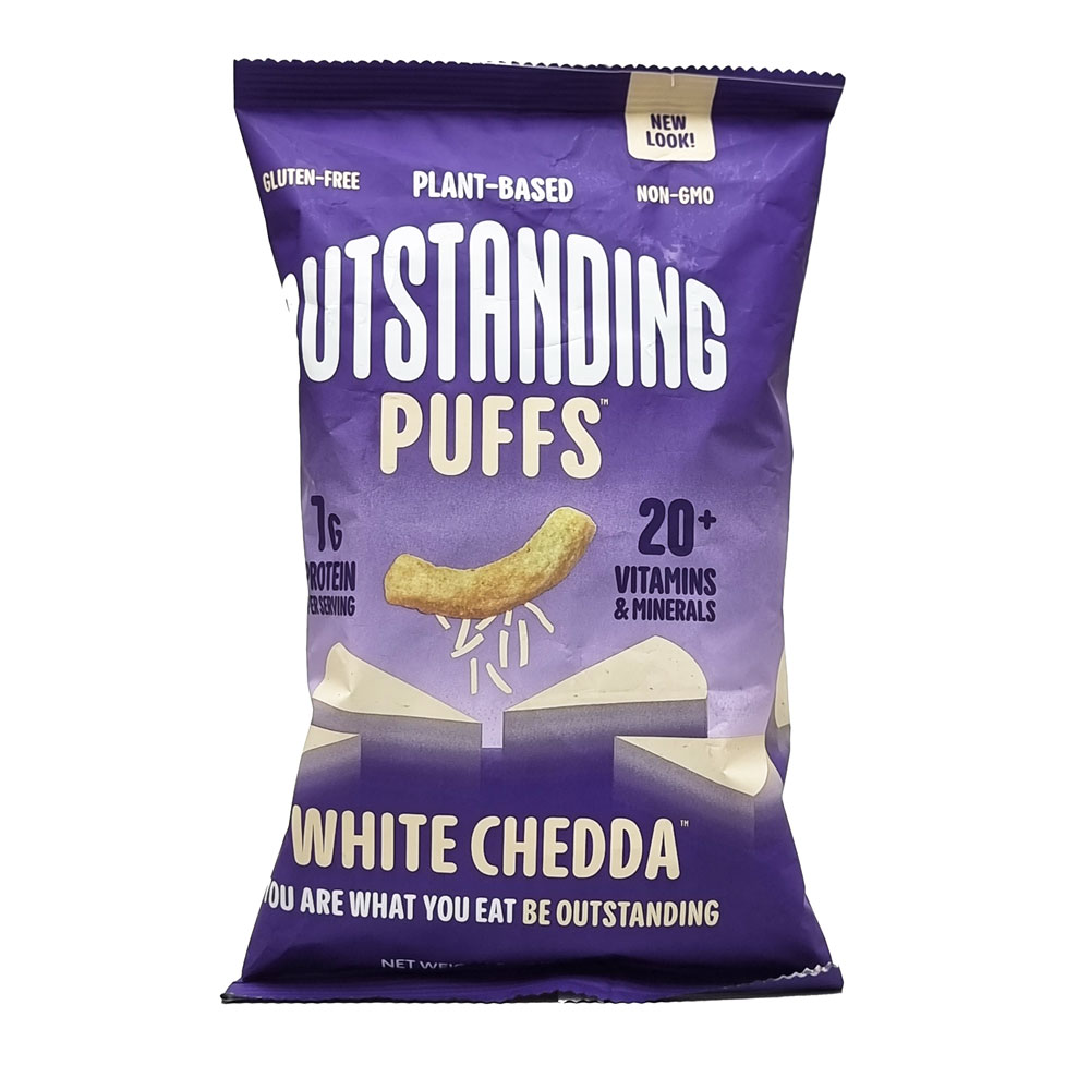 OUTSTANDING FOODS PUFFS WHITE CHEDDA 85G