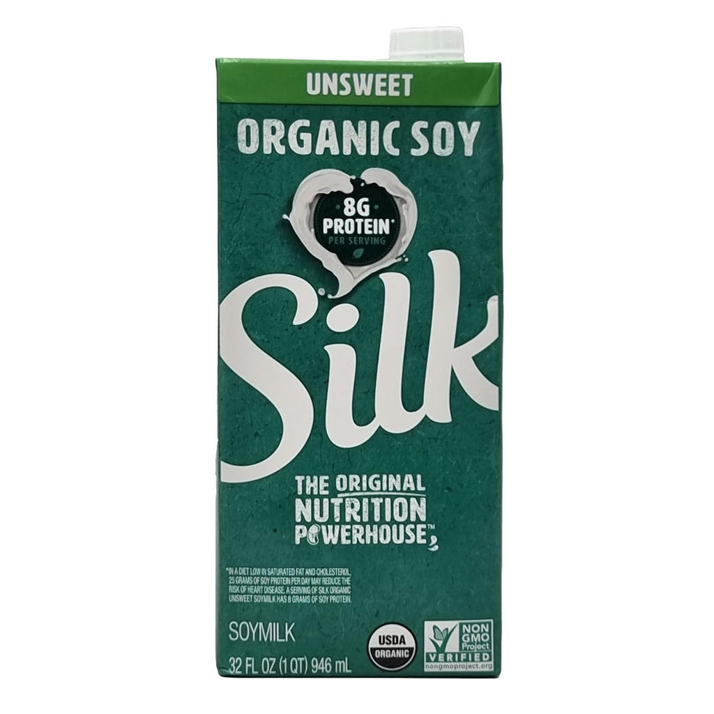 SILK ORGANIC SOY MILK UNSWEETENED 946ML