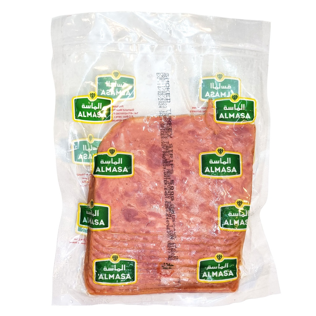 AL MASA SMOKED TURKEY STRIPS SQUARE 500G