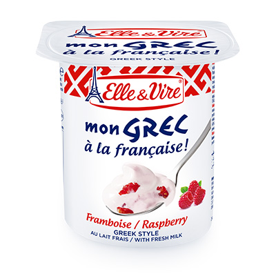 ELLE & VIRE GREEK RASPBERRY YOGHURT 125G