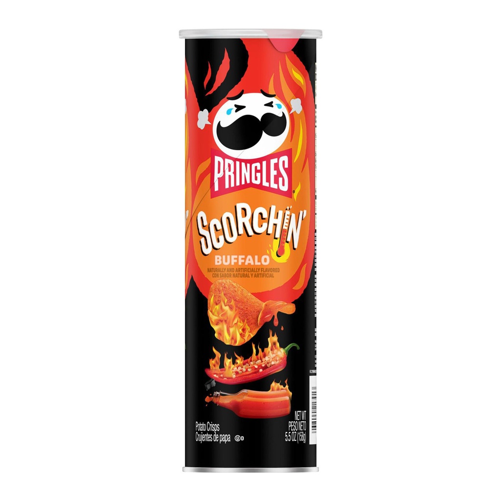 PRINGLES SCORCHIN CRISPS BUFFALO 158G