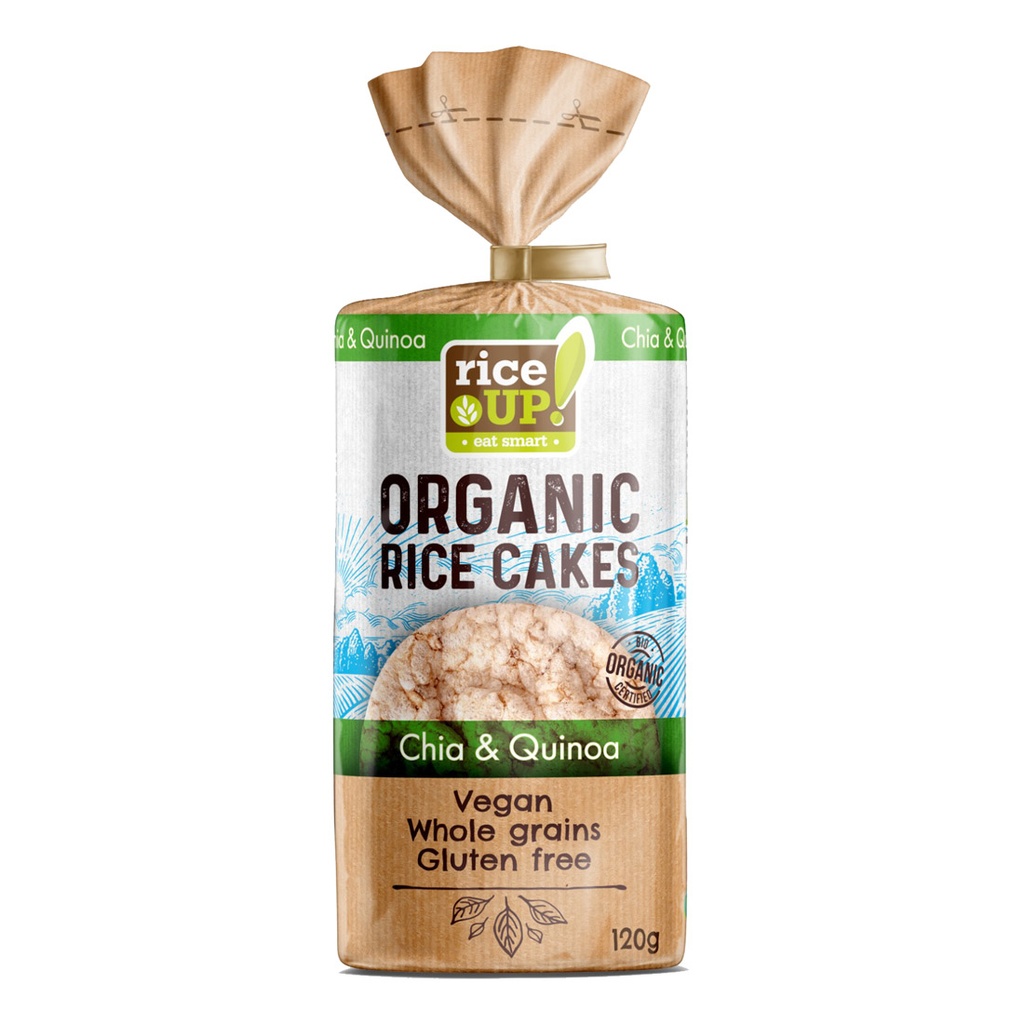 RICE UP ORGANIC WHOLEGRAIN RICE CAKES CHIA & QUINOA 120G