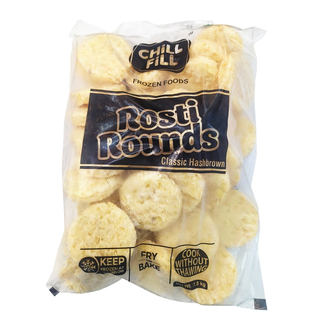 CHILL FILLL HASH BROWNS POTATO ROSTI ROUNDS 1.5KG