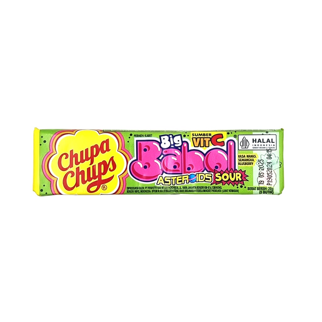 CHUPA CHUPS BIG BABOL GUM ASTERODIS SOUR PINEAPPLE VIT C 20G