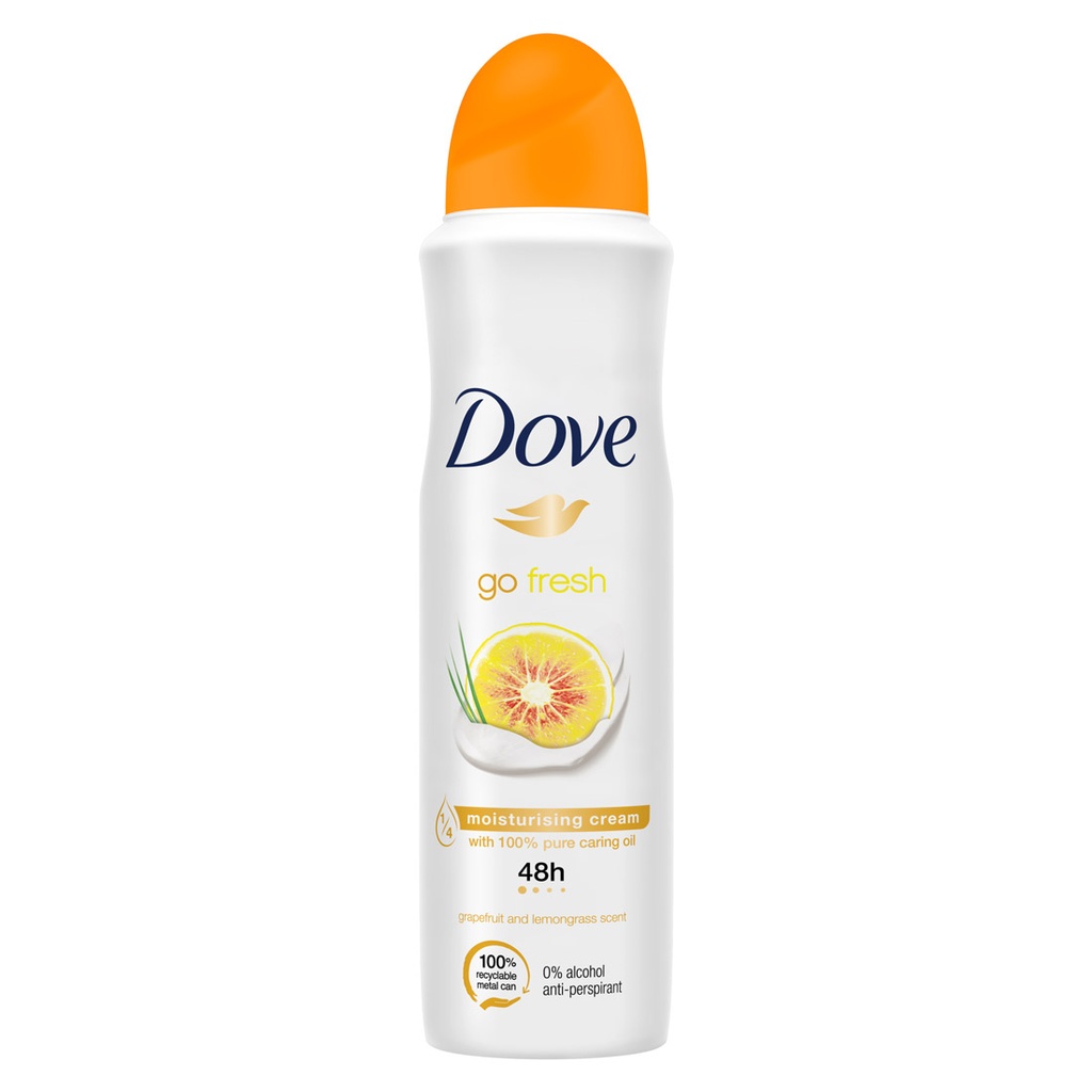 DOVE BODY SPRAY DEODARANT GO FRESH GRAPEFRUIT & LEMONGRASS 150ML