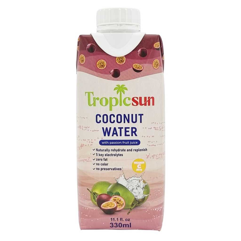 TROPICSUN COCONUT WATER WITH PASSION FRUIT JUICE 330ML