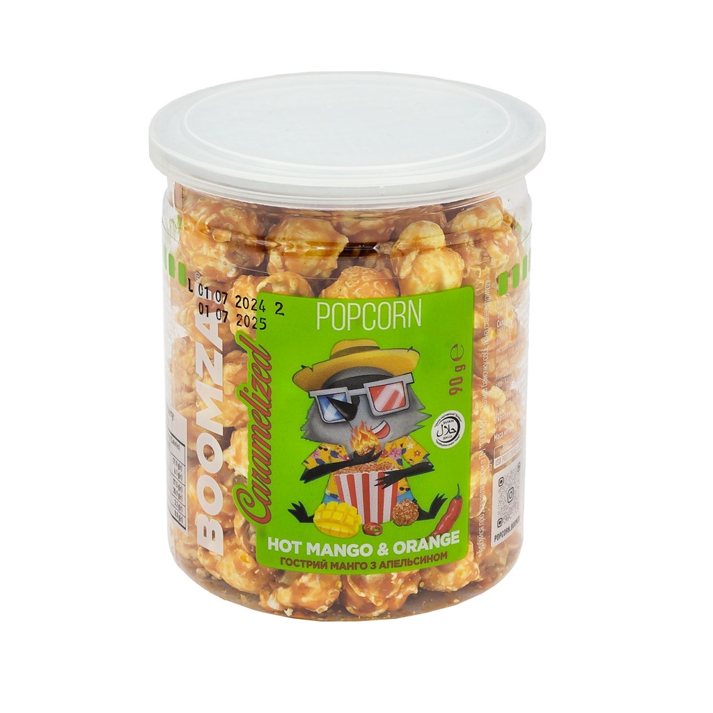 BOOMZA CARAMELIZED POPCORN HOT MANGO & ORANGE 90G