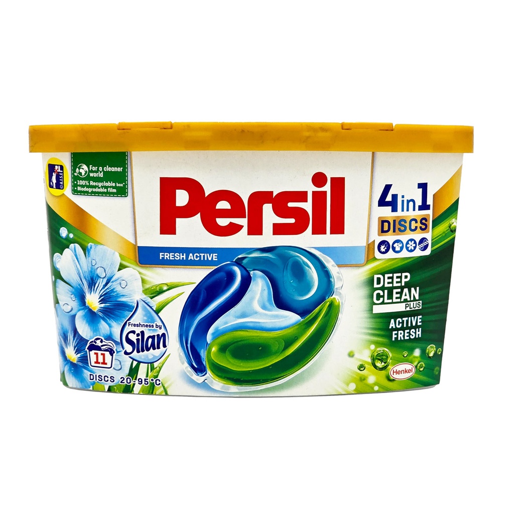 PERSIL 4IN1 LAUNDRY DISCS TUB FRESH ACTIVE DEEP CLEAN+ 11'S 275G