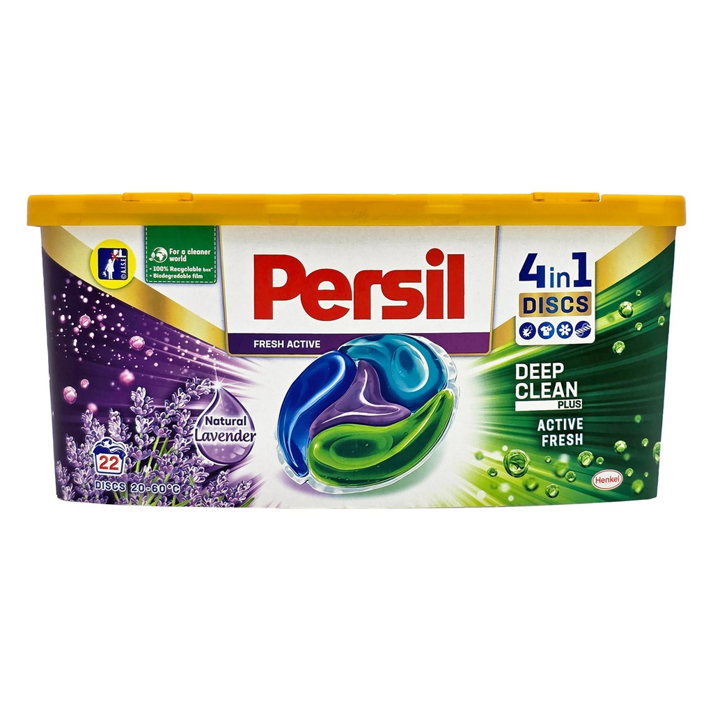 PERSIL 4IN1 LAUNDRY DISCS TUB LAVENDER ACTIVE DEEP CLEAN+ 22'S 550G