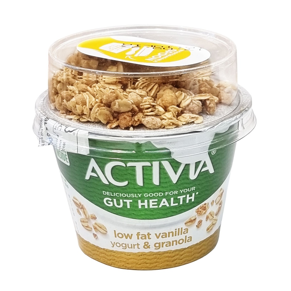 ACTIVIA LOW FAT VANILLA YOGURT & GRANOLA 165G