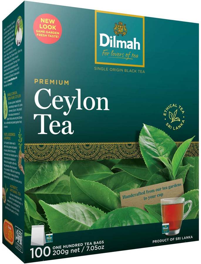 DILMAH PREMIUM PURE CEYLON TEA BAGS 100 X 2G