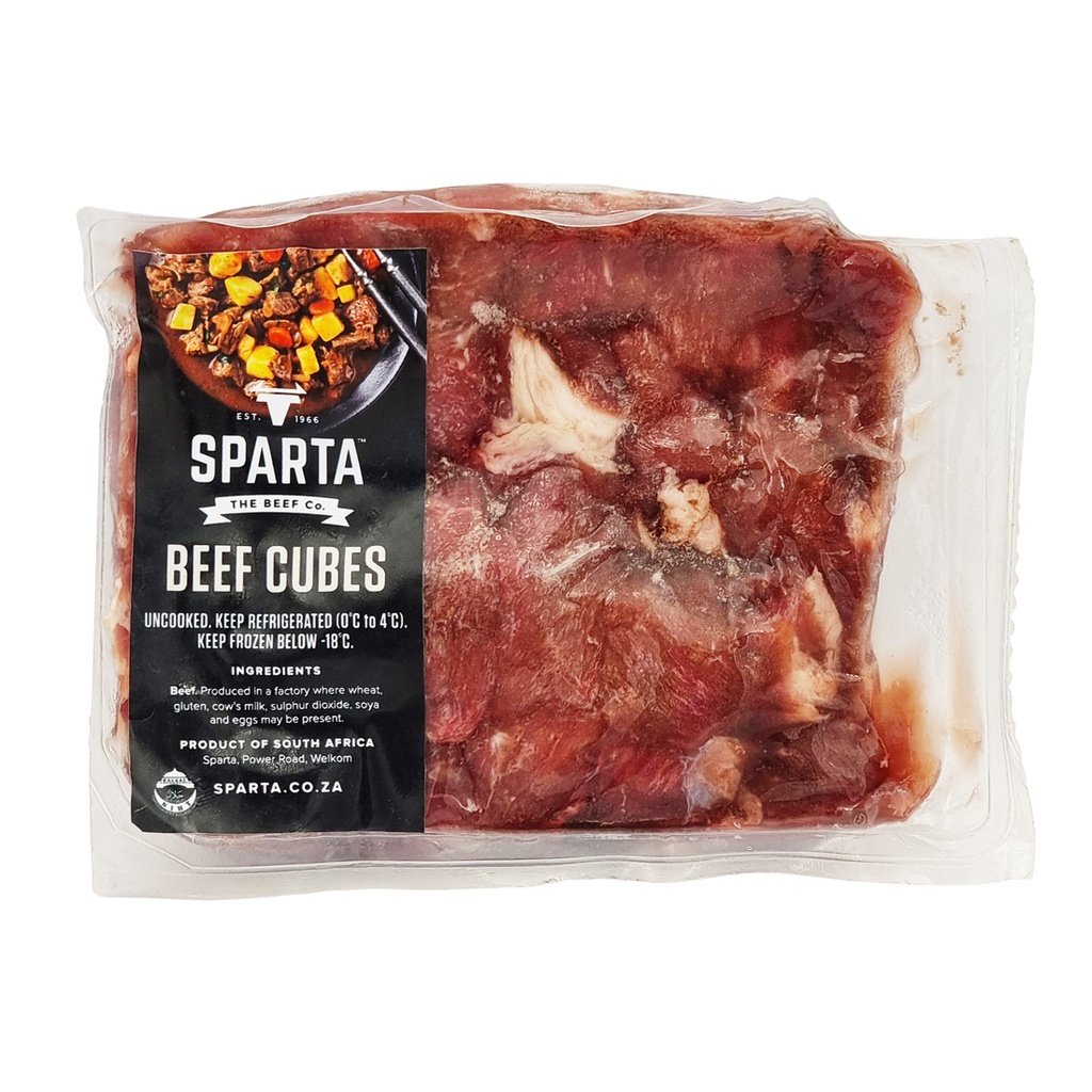 SPARTA BONELESS BEEF CUBES 450/550G