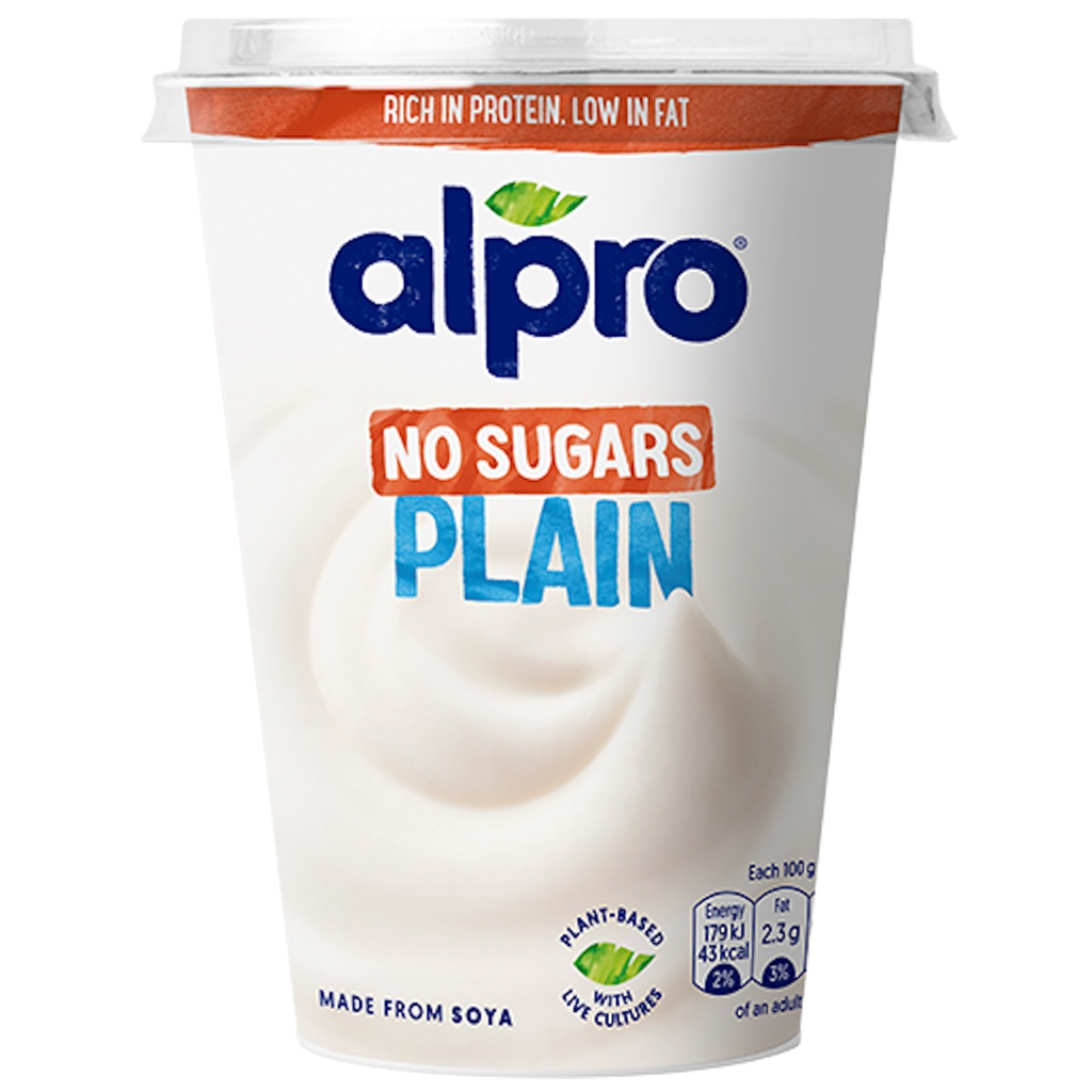 ALPRO NO SUGARS PLAIN YOGURT ALTERNATIVE 500G