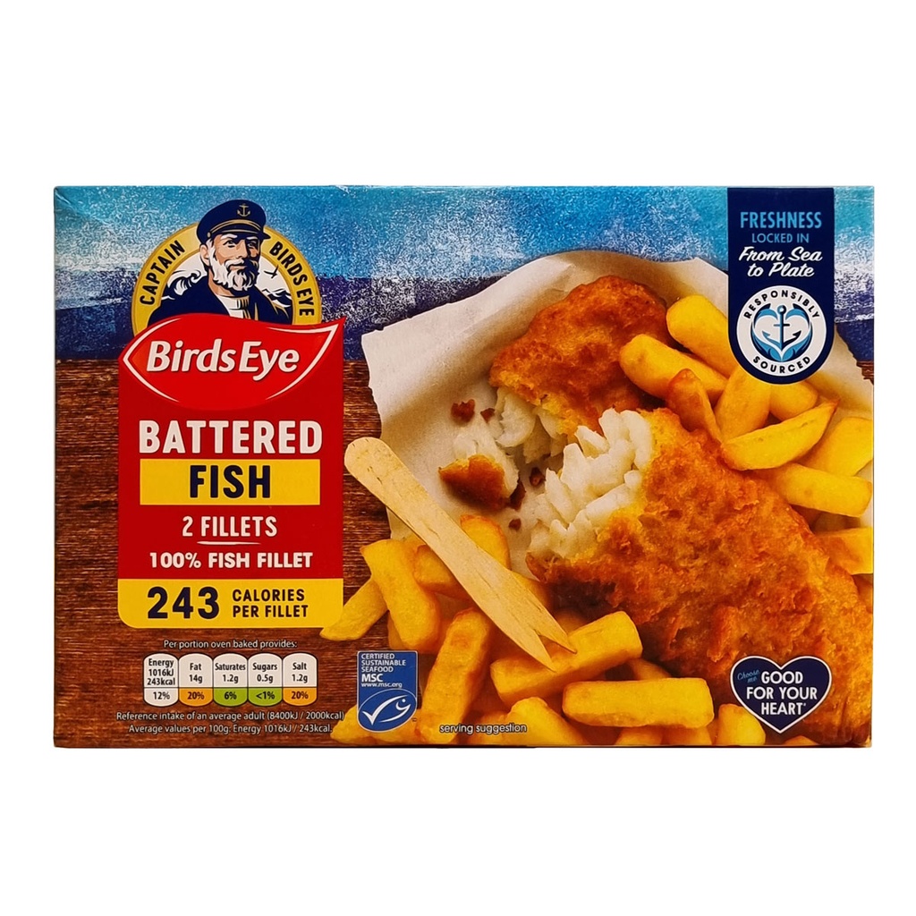 BIRDS EYE 2 BATTERED FISH FILLETS 200G