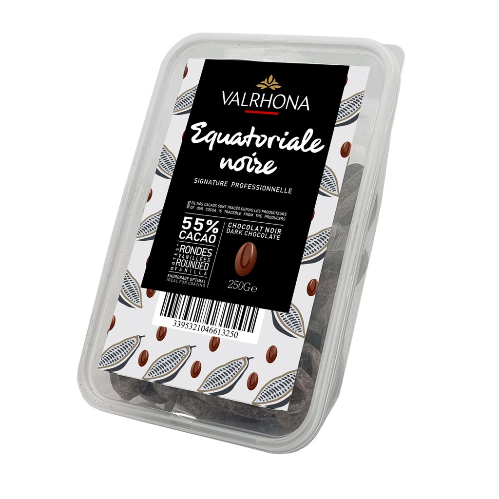 VALRHONA EQUATORIALE NOIRE 55% DARK CHOCOLATE 250G