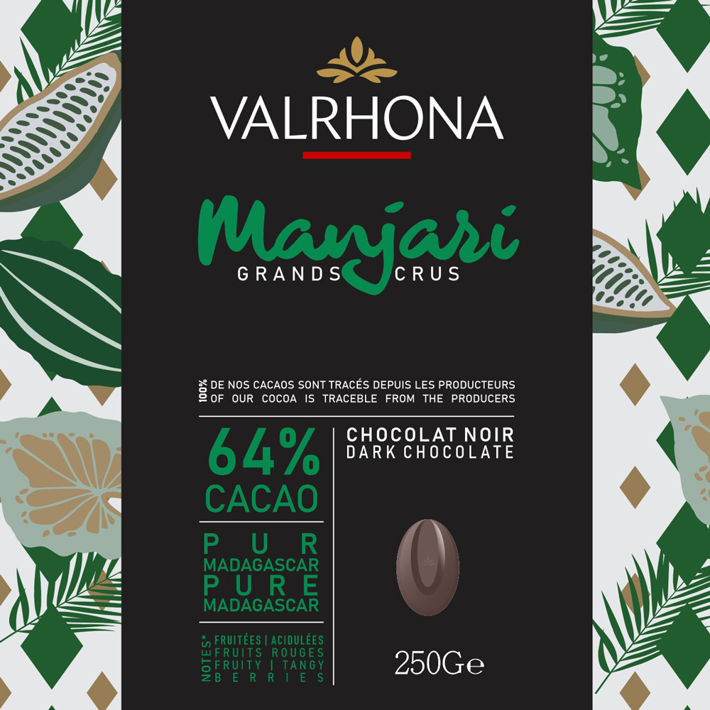 VALRHONA MANJARI 64% DARK CHOCOLATE 250G