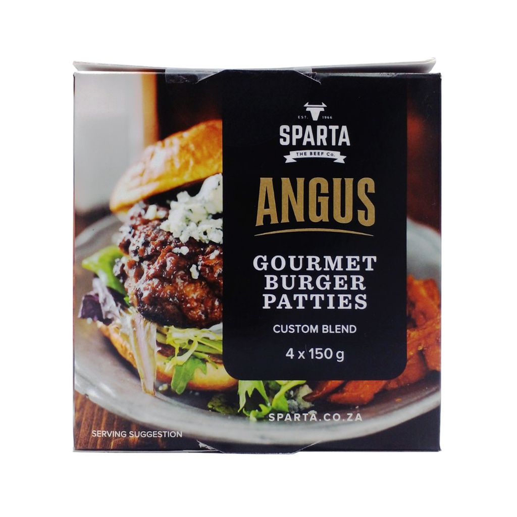 SPARTA ANGUS GOURMET BURGER PATTIES 4'S 600G