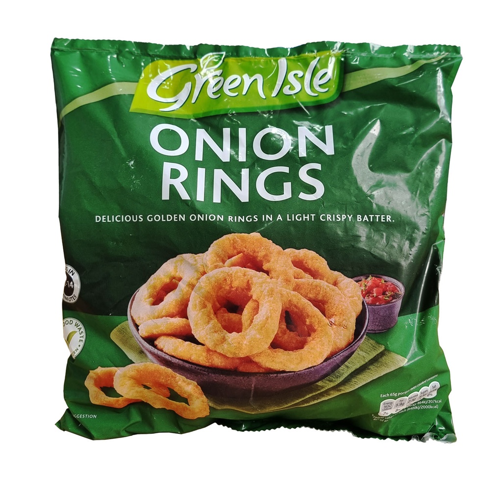 GREEN ISLE BATTERED ONION RINGS 450G