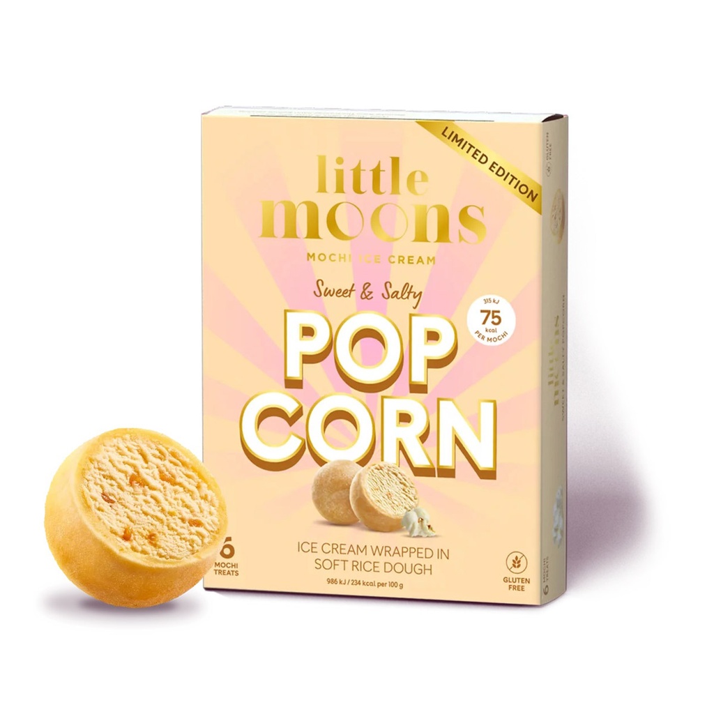 LITTLE MOONS MOCHI ICE CREAM SWEET & SALTY POPCORN 6'S 192G