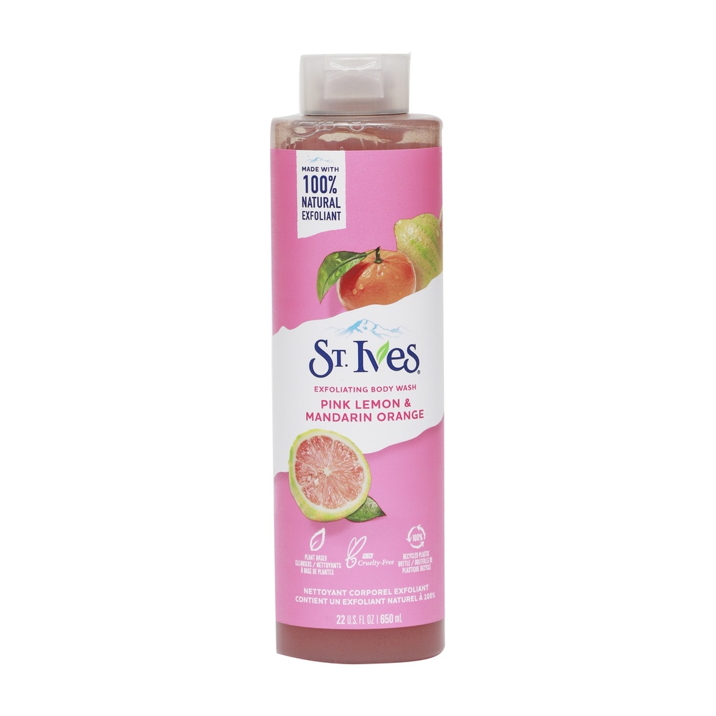 ST IVES SOOTHING BODY WASH PINK LEMON & MANDARIN ORANGE 650ML (22OZ)