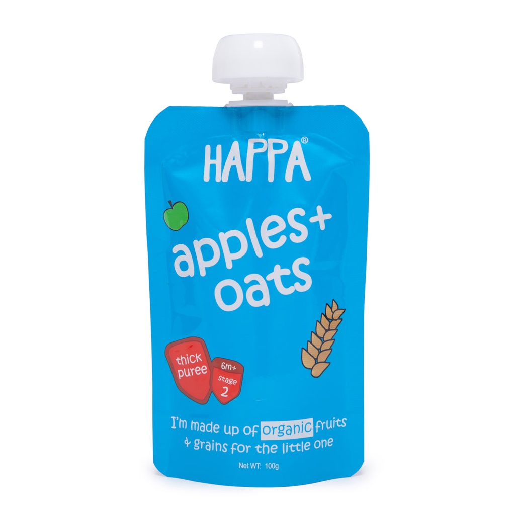 HAPPA PUREE APPLE + OATS 100G