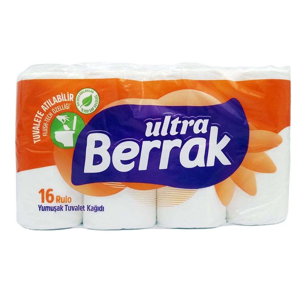 BERRAK ULTRA TOILET TISSUE 2PLY ROLLS 16'S