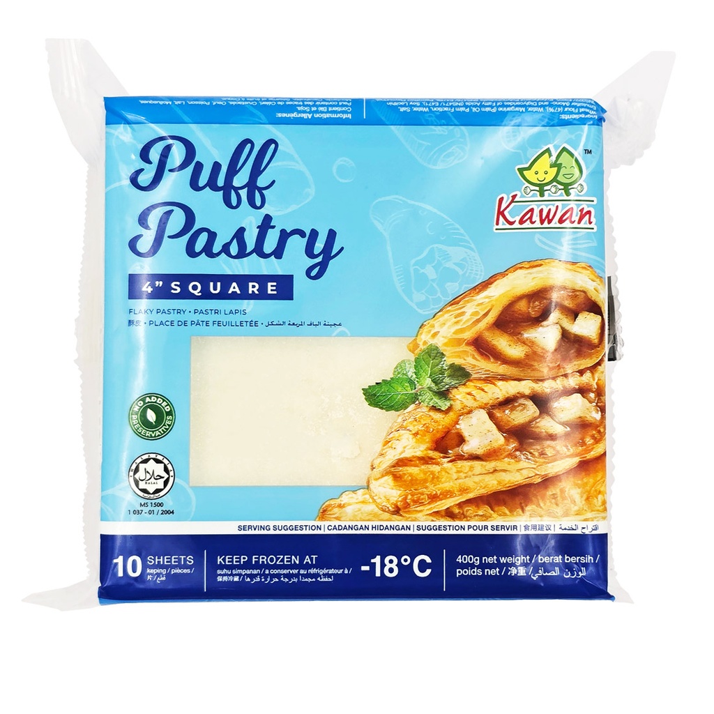 KAWAN PUFF PASTRY SHEET SQUARE 4"