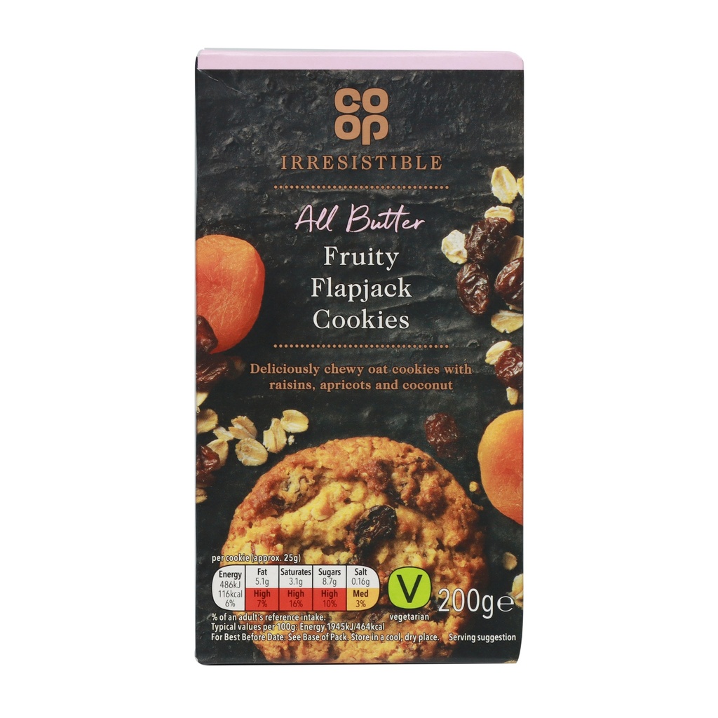 CO-OP IRRESISTIBLE FRUITY FLAPJACK COOKIES 200G