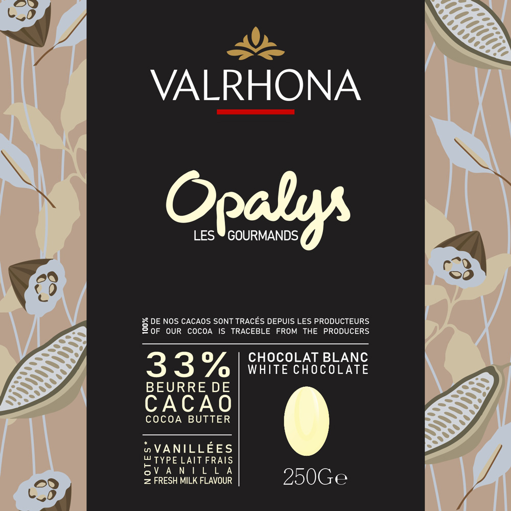 VALRHONA OPALYS 33% WHITE CHOCOLATE 250G