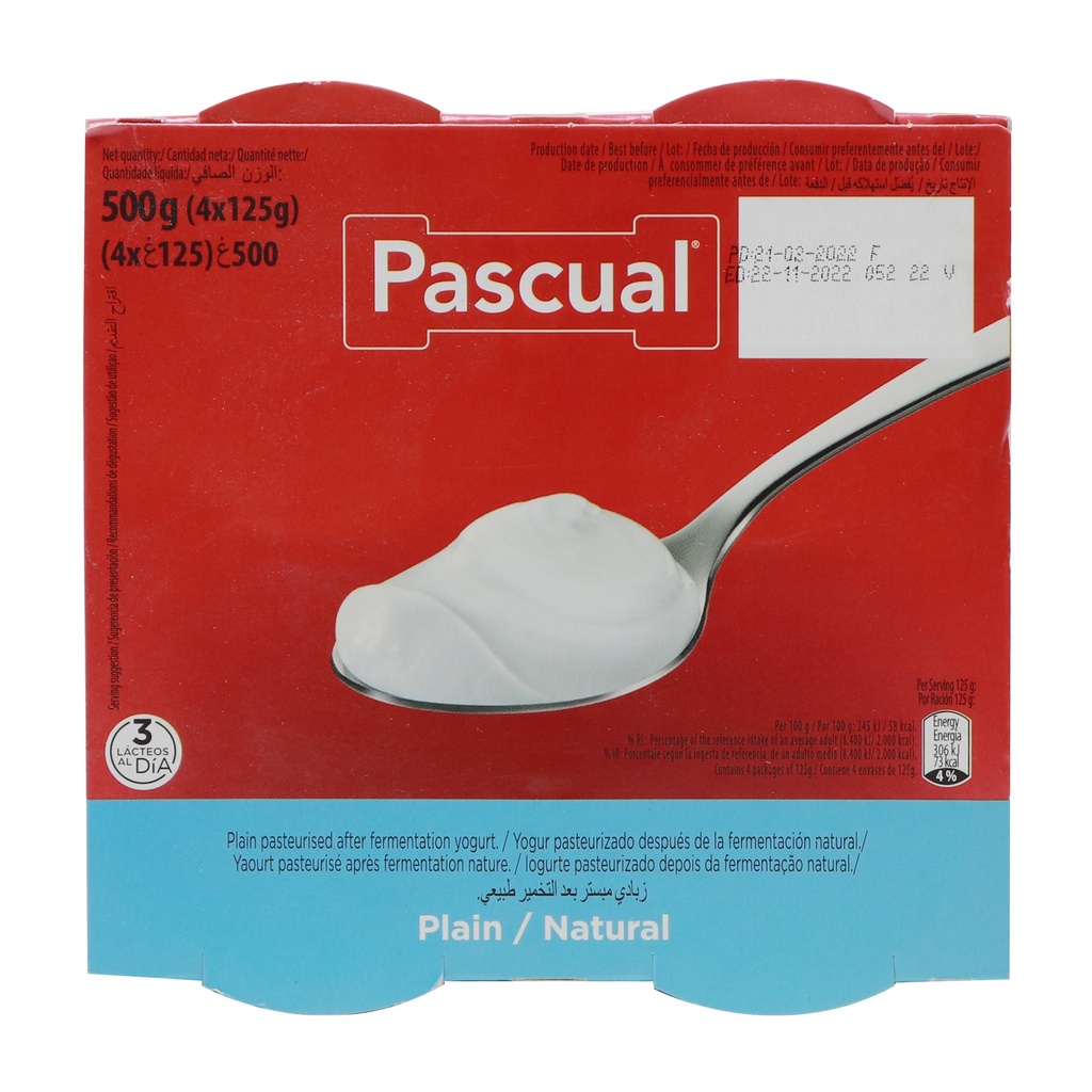 PASCUAL PLAIN YOGURT 125ML