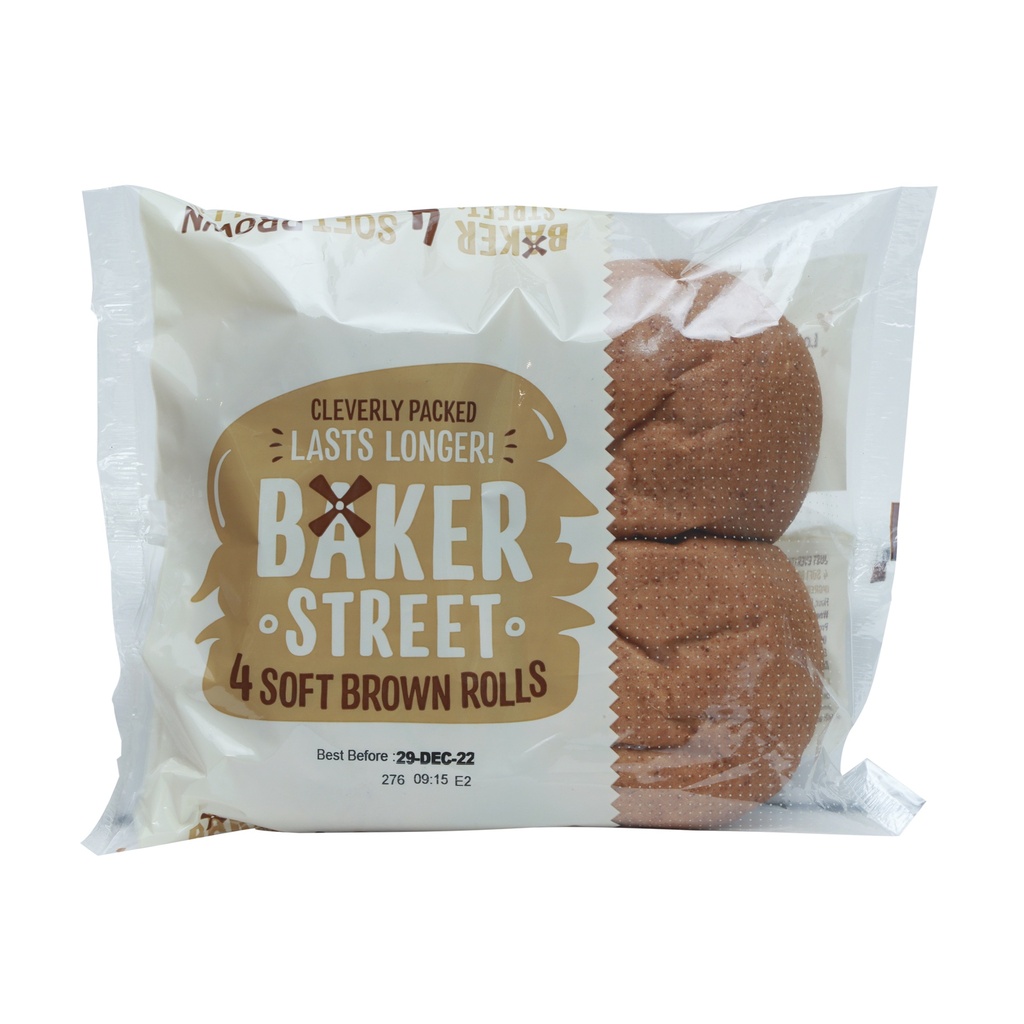 BAKER STREET 4 SOFT BROWN BREAD ROLLS