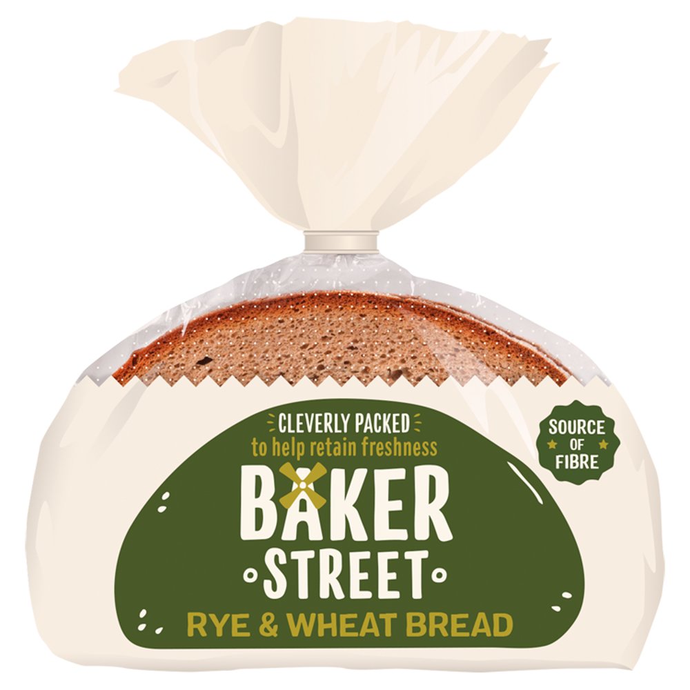 BAKER STREET RYE & WHEAT BREAD 500G