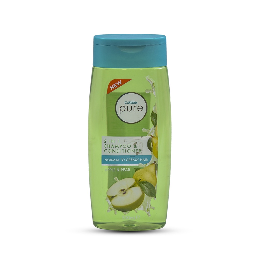 Cussons Pure 2 In 1 Shampoo & Conditioner Apple & Pear 500ml