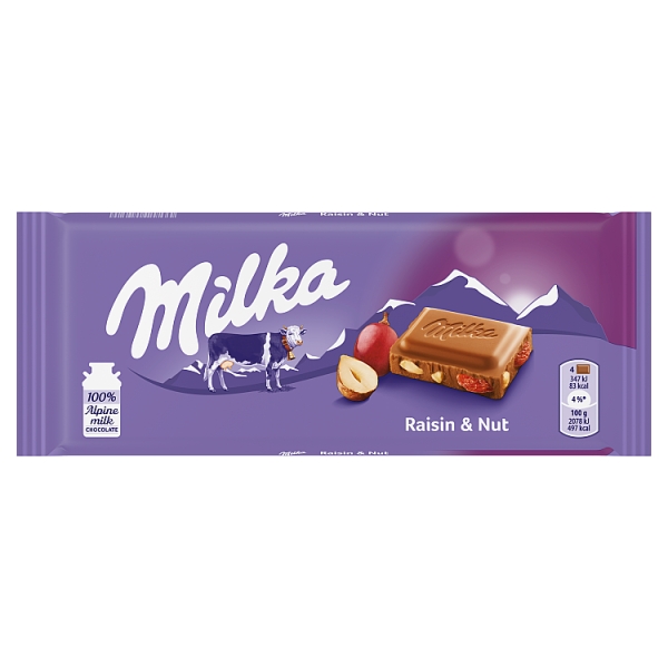 MILKA RAISIN & NUT 100G