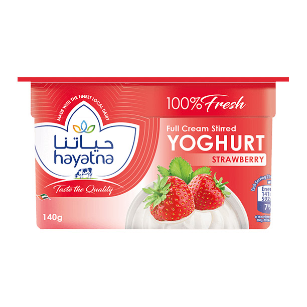 HAYATNA 100% FRESH YOGHURT 140G STRAWBERRY