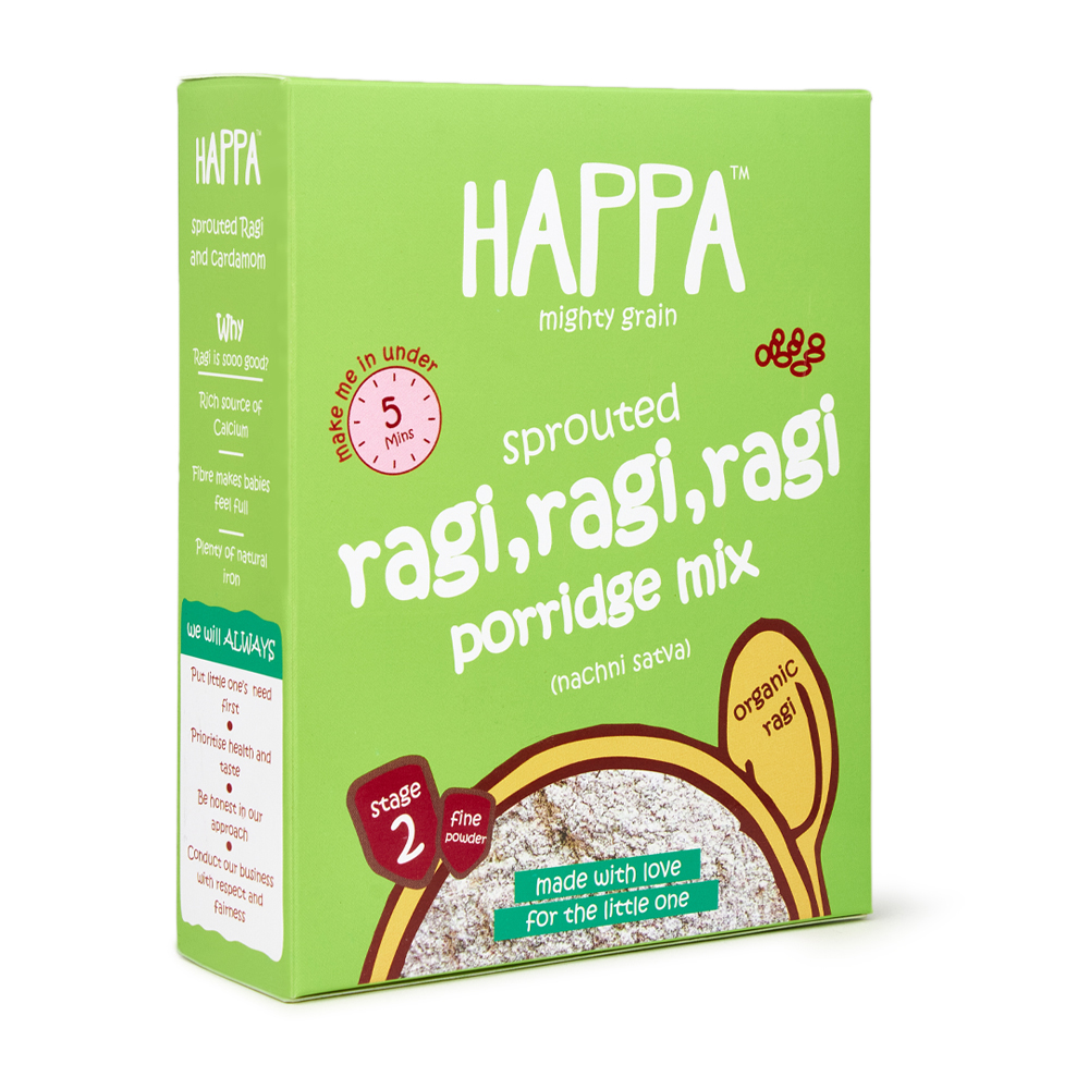 HAPPA ORGANIC CEREAL SPROUTED FINGER MILLET (RAGI) 200G