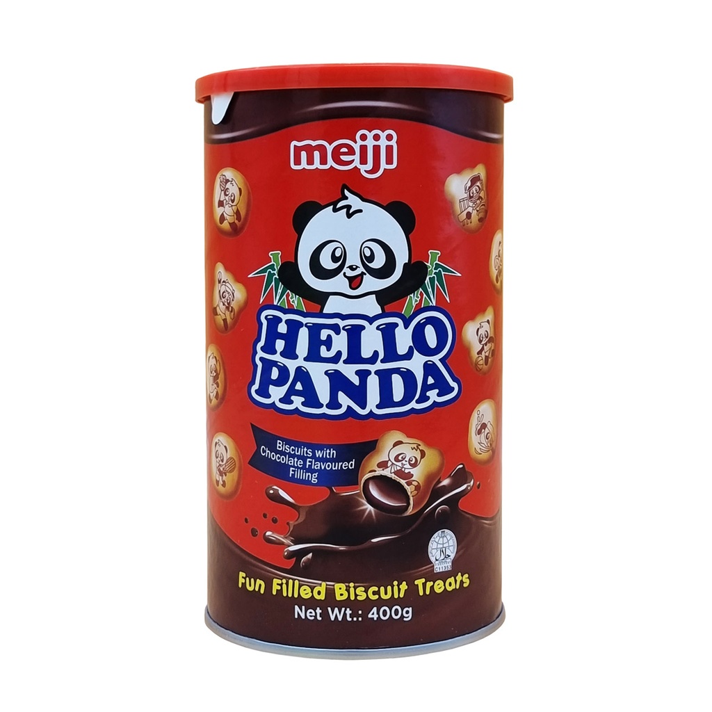 MEIJI HELLO PANDA CHOCOLATE FILLED BISCUITS 400G