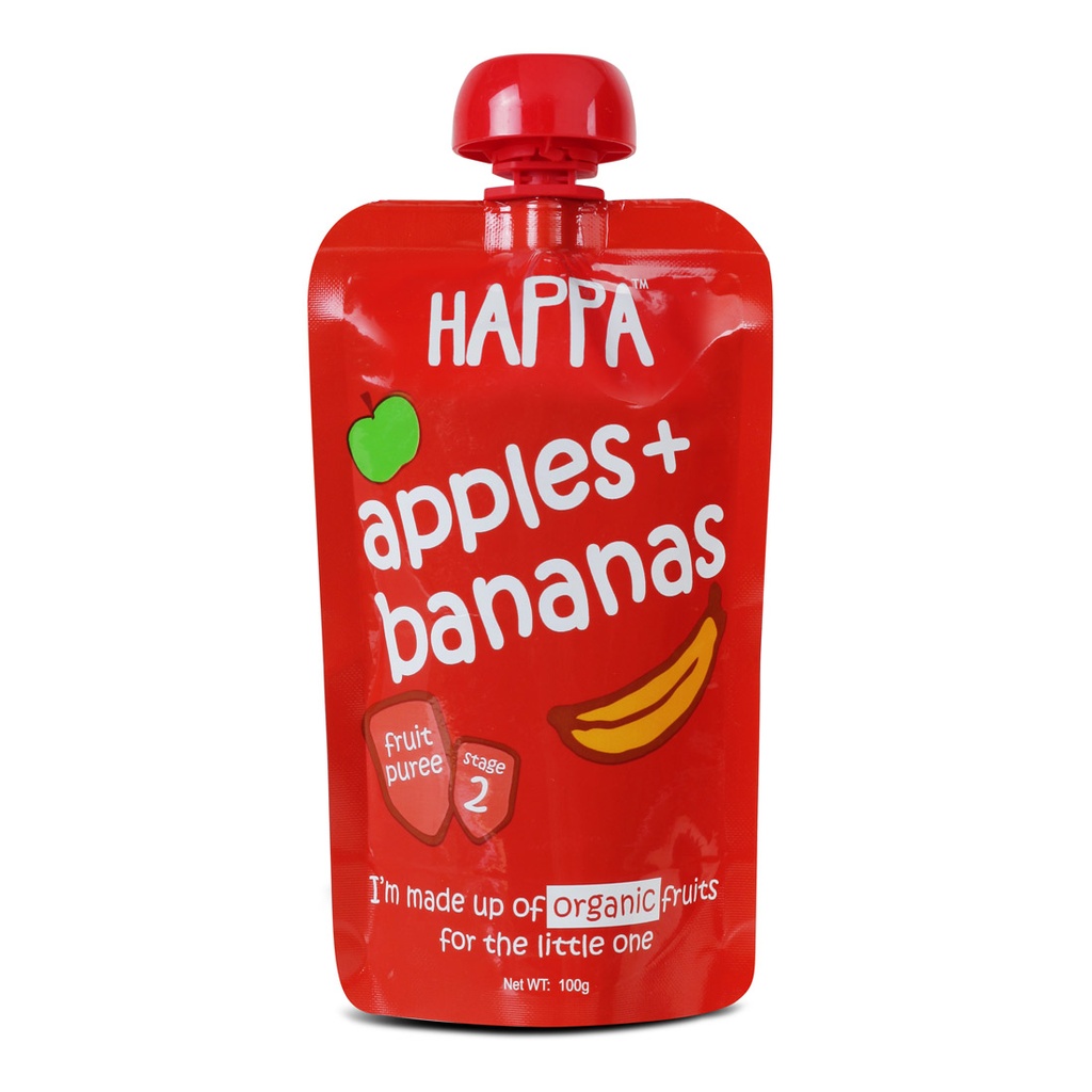 HAPPA PUREE APPLE + BANANA 100G