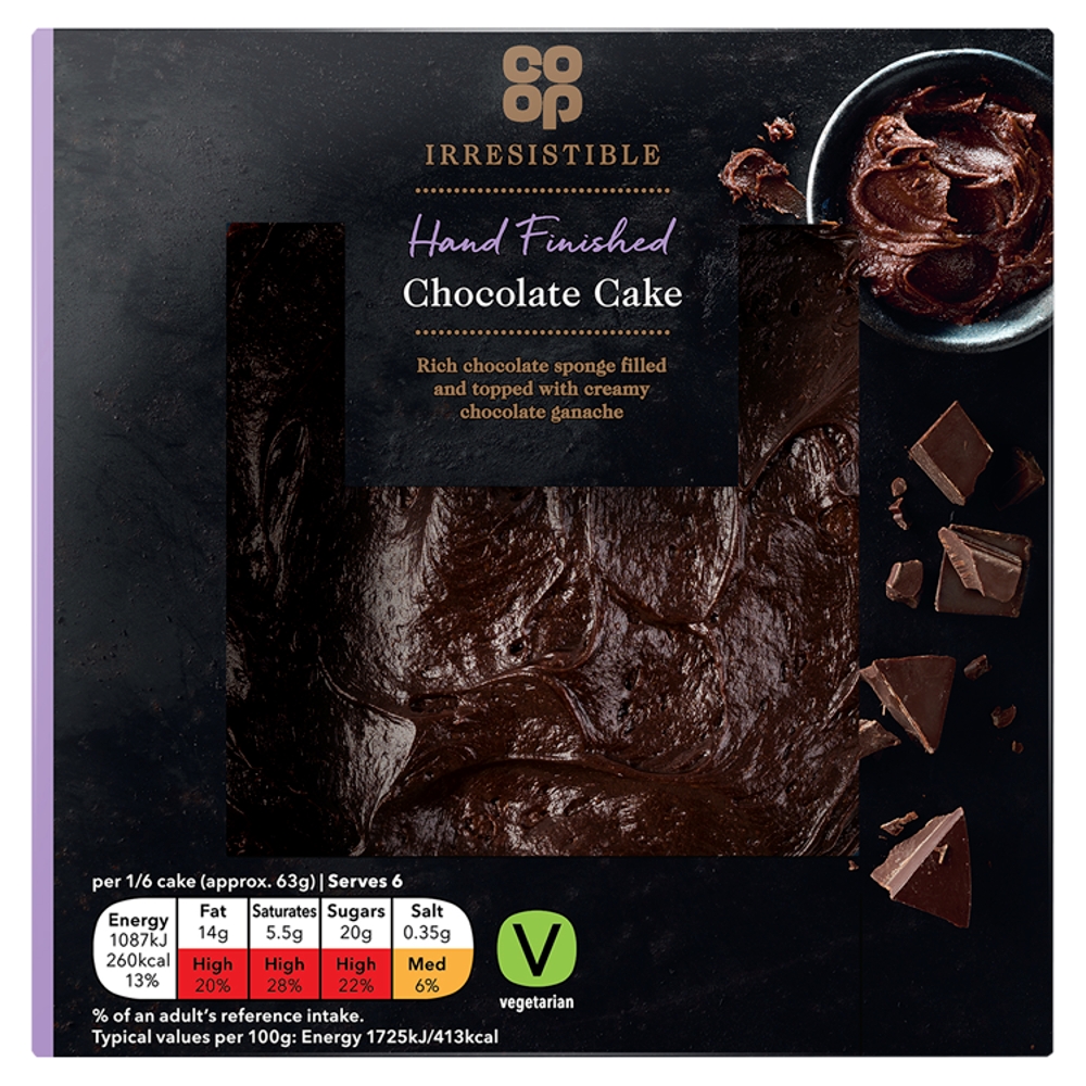 CO-OP IRRESISTIBLE HAND FINISHED CHOCOLATE CAKE