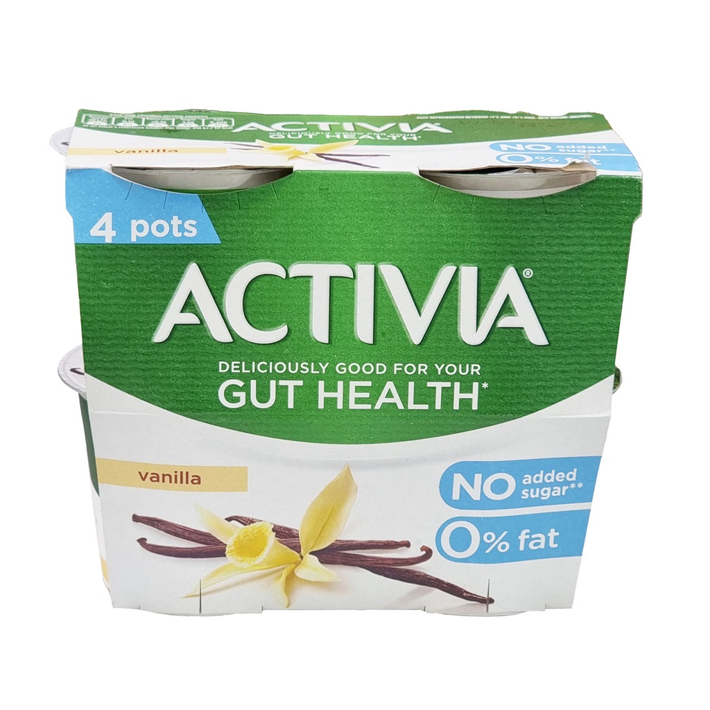 ACTIVIA VANILLA YOGURT NO ADDED SUGAR 4'S X 115G