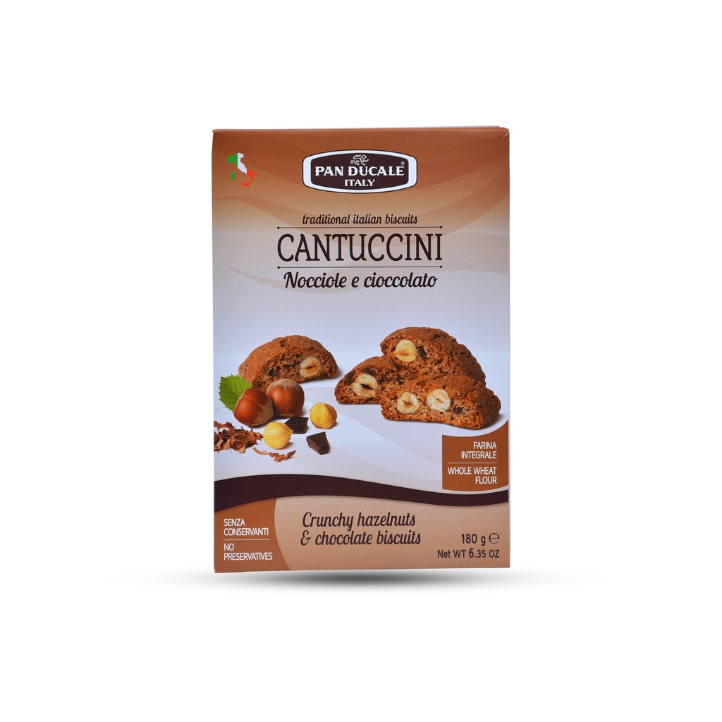 PAN DUCALE CANTUCCINI (BISCOTTI) CRUNCHY HAZELNUTS & CHOCOLATE 180G